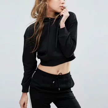 black crop top hoodie