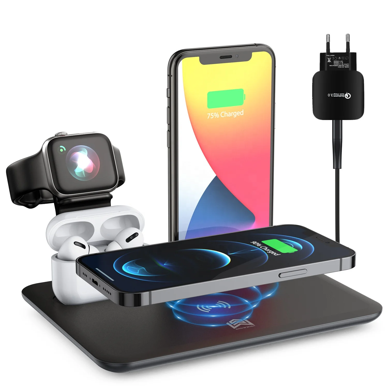 2021 4 in 1 15W Fast Charge Wireless Charger Stand Qi Wireless Charging Multiplication Station for iPhone Watch Airpods Dropship
2021 4 in 1 15W Fast Charge Wireless Charger Stand Qi Wireless Charging Multiplication Station for iPhone Watch Airpods Dropship