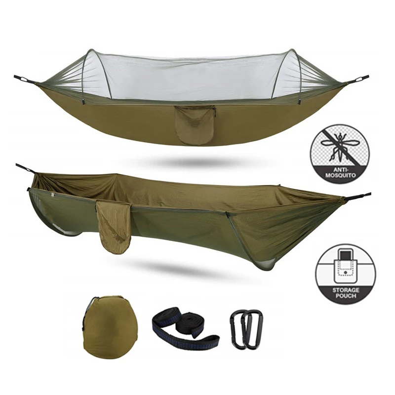 2021 Pop-Up Light Portable Outdoor Parachute Hammocks Swing Sleeping Camping Hammock with Mosquito Net
2021 Pop-Up Light Portable Outdoor Parachute Hammocks Swing Sleeping Camping Hammock with Mosquito Net