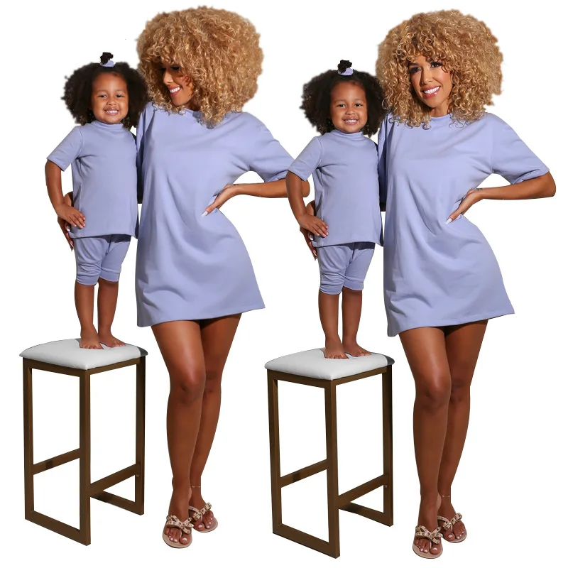 Trendy Simple Mommy And Daugther Solid Loose T Shirts Mommy And Me Hoodies Skin-Friendly Comfortable Mommie And Me 2 Piece Sets, Bluish grey
Trendy Simple Mommy And Daugther Solid Loose T Shirts Mommy And Me Hoodies Skin-Friendly Comfortable Mommie And Me 2 Piece Sets, Bluish grey