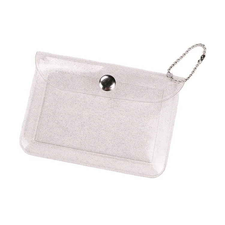 Korean simple transparent PVC card bag student portable bus bank card protective cover flash glitter coin purse, Clear
Korean simple transparent PVC card bag student portable bus bank card protective cover flash glitter coin purse, Clear