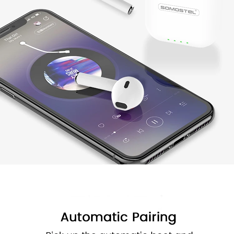 Somostel TWS i88 True Wireless Stereo Earbuds Bluetooth earphohne with wireless charging headphone for iphone - ANKUX.COM