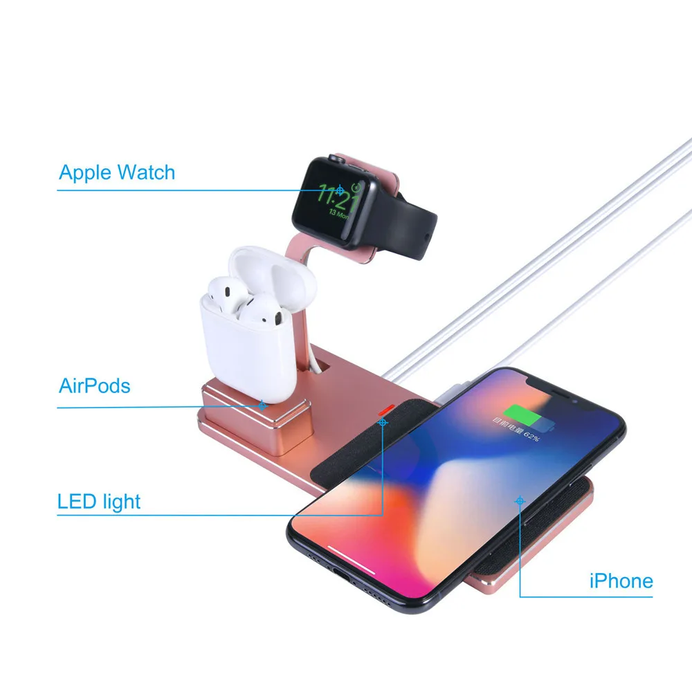 Wireless 3 in 1Universal Portable Fast Charger Mobile phone Charging Dock Station for Samsung/iPhone, Black/rose gold
Wireless 3 in 1Universal Portable Fast Charger Mobile phone Charging Dock Station for Samsung/iPhone, Black/rose gold