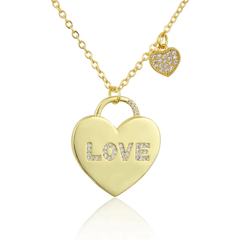New Design INS Hot Selling Gold-plated Copper Pendant Inlaid With Zircon LOVE Custom Name Fashion Necklace Jewelry Gift, Gold color
New Design INS Hot Selling Gold-plated Copper Pendant Inlaid With Zircon LOVE Custom Name Fashion Necklace Jewelry Gift, Gold color