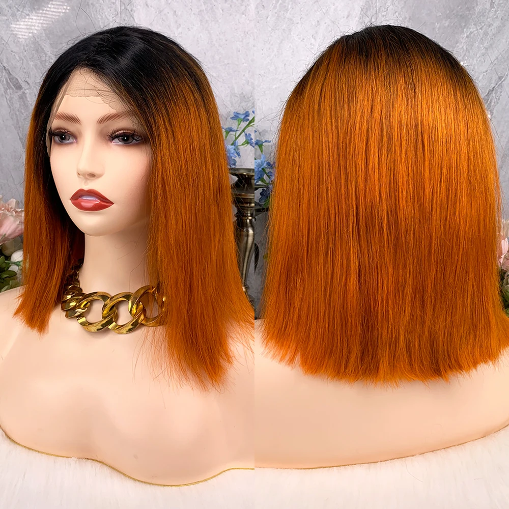 Color Bob Human Hair Straight Wigs Color Natural Bob Orange Black Hair Root Human Color Hair Wigs 42Inch HD Transparent
Color Bob Human Hair Straight Wigs Color Natural Bob Orange Black Hair Root Human Color Hair Wigs 42Inch HD Transparent