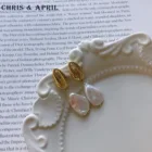 Shell Earrings Simple 18K Gold Plated Pearl Shell Earrings