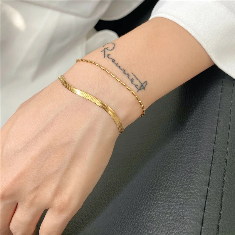 2pcs/set Snake Chain Charm Bracelet Set Stainless Steel Bracelet stainless steel jewelry charm bracelet
2pcs/set Snake Chain Charm Bracelet Set Stainless Steel Bracelet stainless steel jewelry charm bracelet