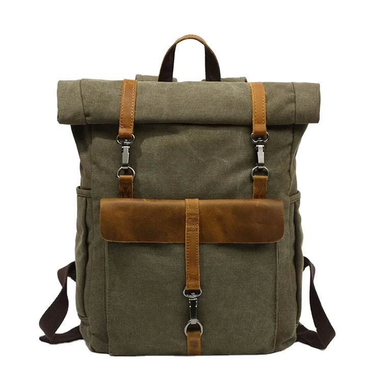 Canvas With Vegetable Tanned Leather Back Bag Drawstring Dackpack Back Pack Rucksack Backpack, Customized color 
Canvas With Vegetable Tanned Leather Back Bag Drawstring Dackpack Back Pack Rucksack Backpack, Customized color