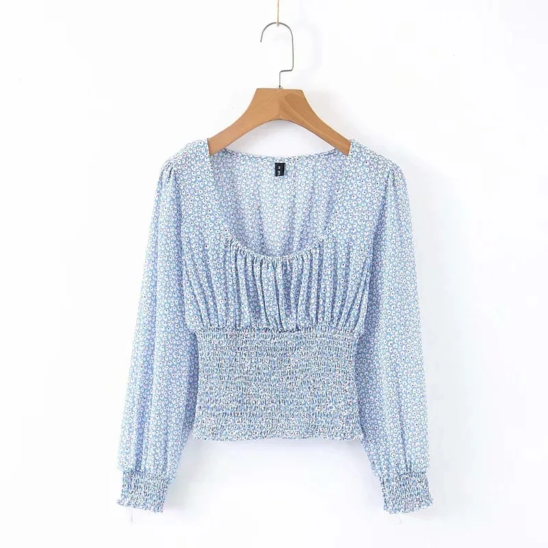 2020 new arrivals fashion sexy ruched long Lantern sleeves floral printed women crop tops
2020 new arrivals fashion sexy ruched long Lantern sleeves floral printed women crop tops