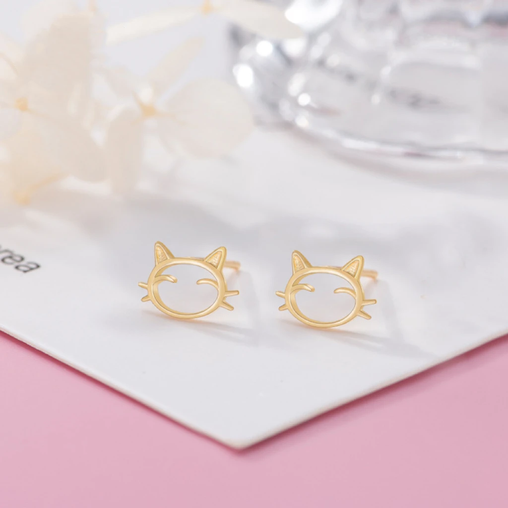 fashion 925 sterling silver cute cat shape stud earring jewelry 18K gold plated sterling silver cat stud earrings for women
fashion 925 sterling silver cute cat shape stud earring jewelry 18K gold plated sterling silver cat stud earrings for women