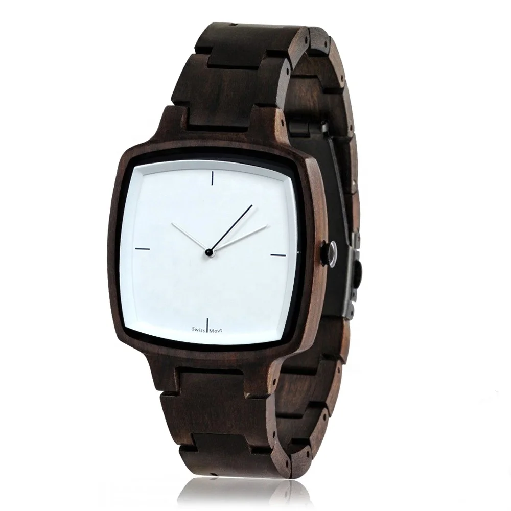 Charm White Dial Customise Brand Man Black Wood Wristwatch Square Handcrafted Watches
Charm White Dial Customise Brand Man Black Wood Wristwatch Square Handcrafted Watches