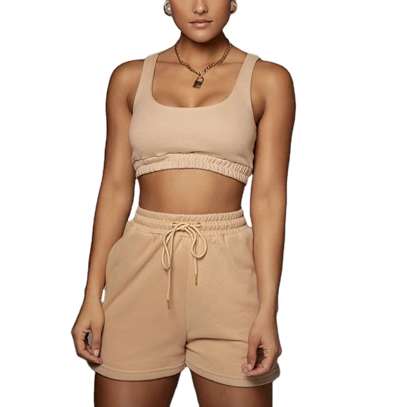 Custom logo knit 2021 Summer Clothing Crop top Two Pants Joggers Outfits 2 Piece Sweatsuit Sweat Short Set, Multiple color
Custom logo knit 2021 Summer Clothing Crop top Two Pants Joggers Outfits 2 Piece Sweatsuit Sweat Short Set, Multiple color