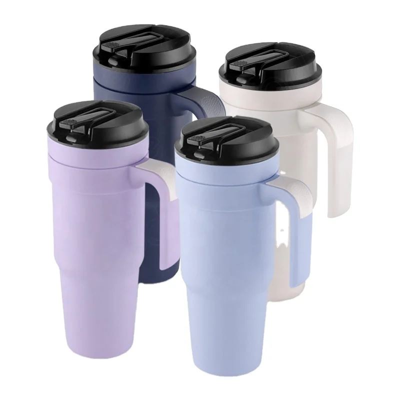 Portable Double-Walled Stainless Steel Vacuum Insulated Thermal 40 oz Coffee Mug to Go with Handle and Straw
Portable Double-Walled Stainless Steel Vacuum Insulated Thermal 40 oz Coffee Mug to Go with Handle and Straw