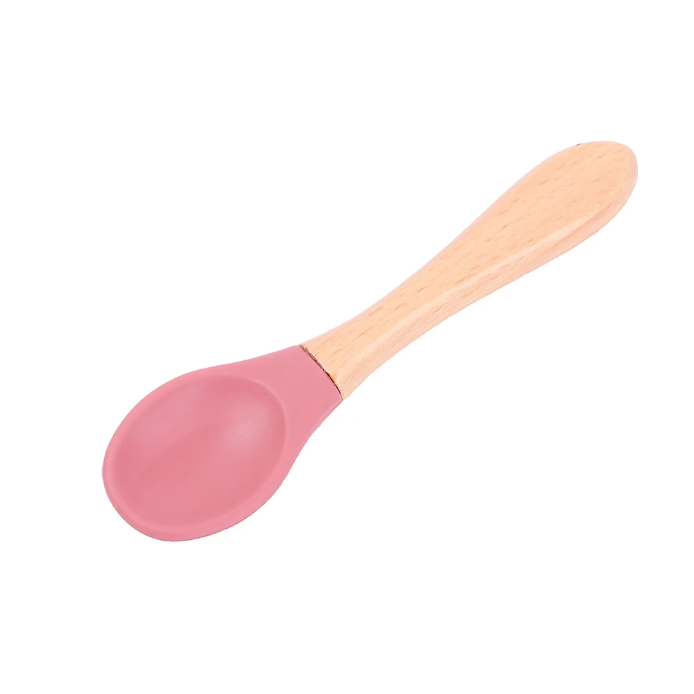 100% BPA Free Silicone Soft-tip Training Feeding Spoon Baby Spoon with Wooden Handle, Blue, pink, light green, customized
100% BPA Free Silicone Soft-tip Training Feeding Spoon Baby Spoon with Wooden Handle, Blue, pink, light green, customized