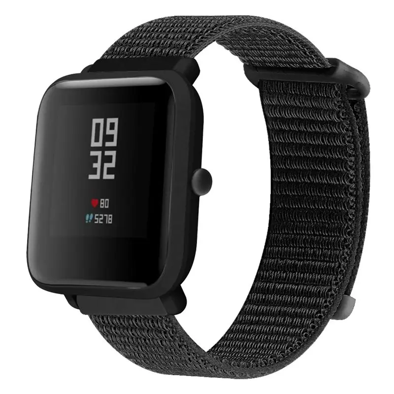 

OULUCCI Nylon Loop Woven Strap For Xiaomi Amazfit Bip Strap WatchBand For Huami Amazfit Bip BIT PACE Lite Youth Smart Watch, White/orange/muted pink/black/stone blue/brown