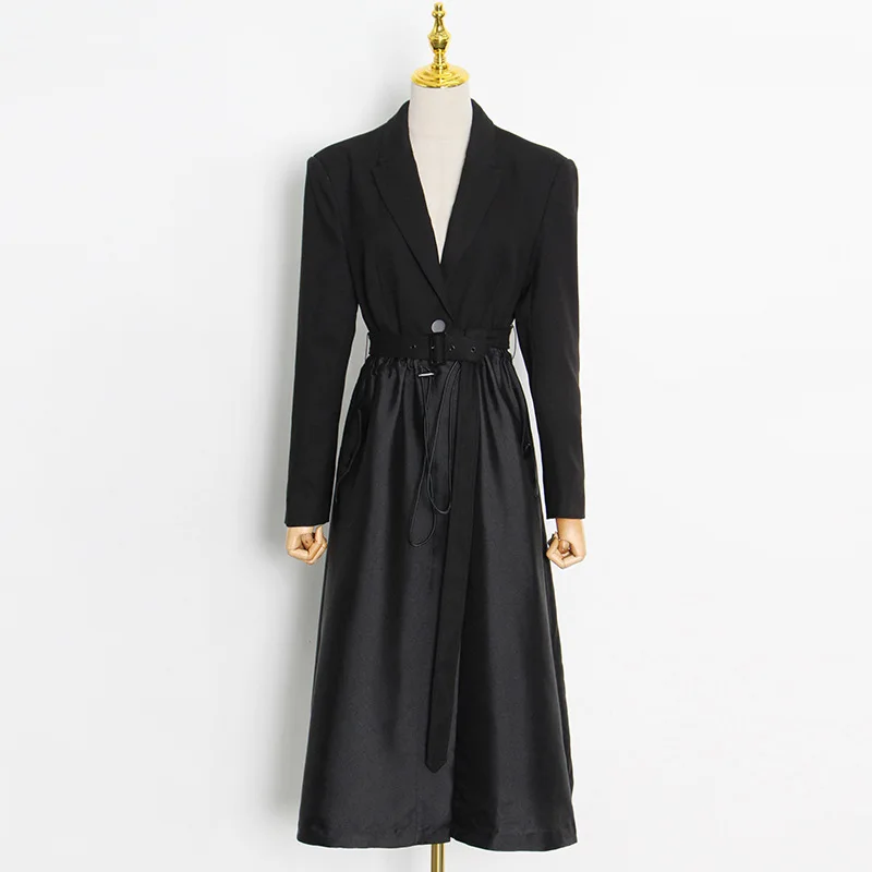 OUDINA Simple Design Over The Knee Windbreaker Jacket Coat Long Blazer For Women, Black
OUDINA Simple Design Over The Knee Windbreaker Jacket Coat Long Blazer For Women, Black