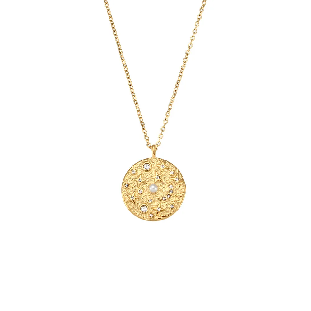 Hot Selling Round Pendant Necklace Four Pointed Star Necklace Stainless Steel Zircon Necklace For Women
Hot Selling Round Pendant Necklace Four Pointed Star Necklace Stainless Steel Zircon Necklace For Women