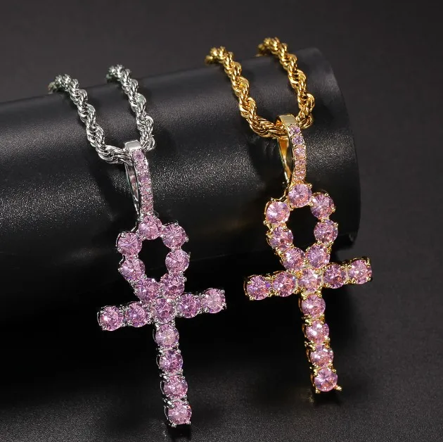 XUNBEI Hip Hop Necklace Fashion Couple Accessories Pink Zircon Egypt Ankh Key Cross Pendant Necklace, White
XUNBEI Hip Hop Necklace Fashion Couple Accessories Pink Zircon Egypt Ankh Key Cross Pendant Necklace, White