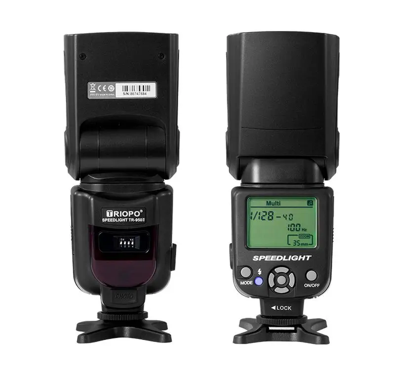 

Triopo TR-950 II Flash Light Speedlite For Nikon Canon 650D 550D 450D 1100D 60D 7D 5D Camera, Black