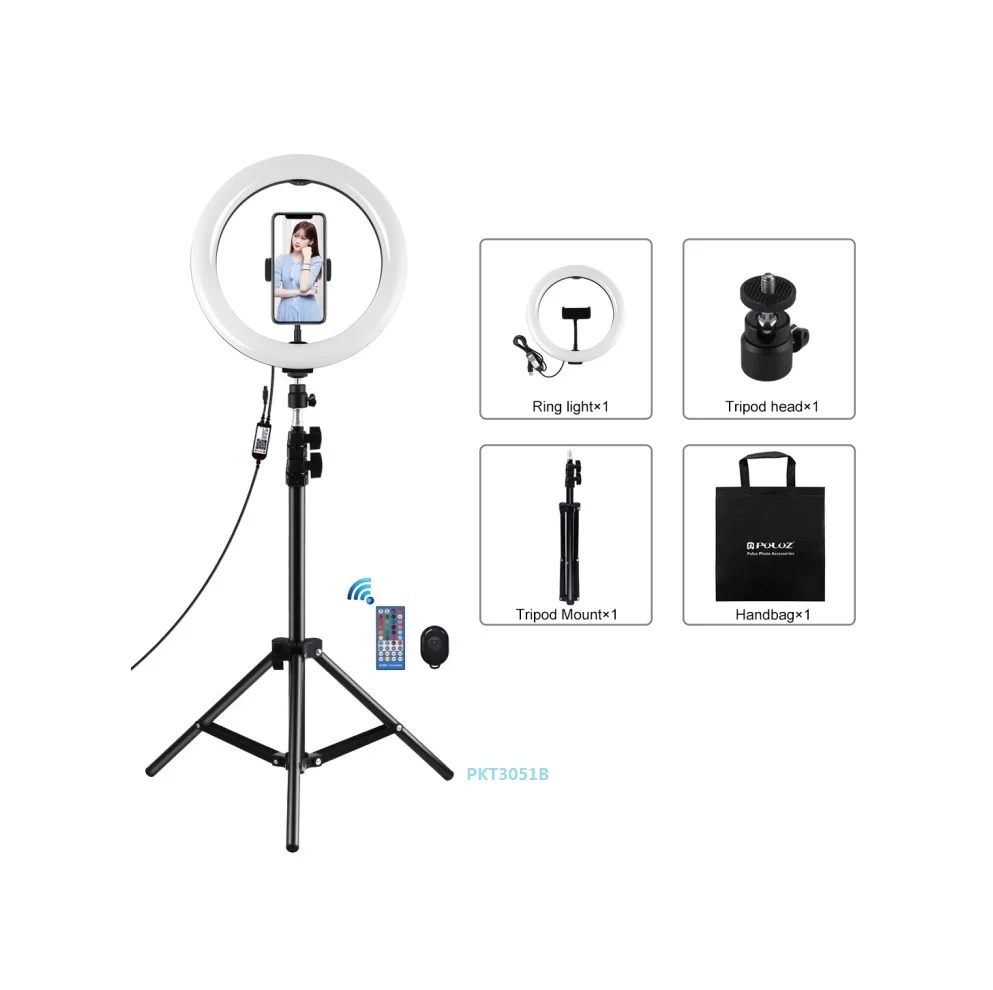 PULUZ 1.1m Tripod Mount 10.2 inch 26cm RGB White LED Ring Light Live Broadcast Kits with Remote Control
PULUZ 1.1m Tripod Mount 10.2 inch 26cm RGB White LED Ring Light Live Broadcast Kits with Remote Control