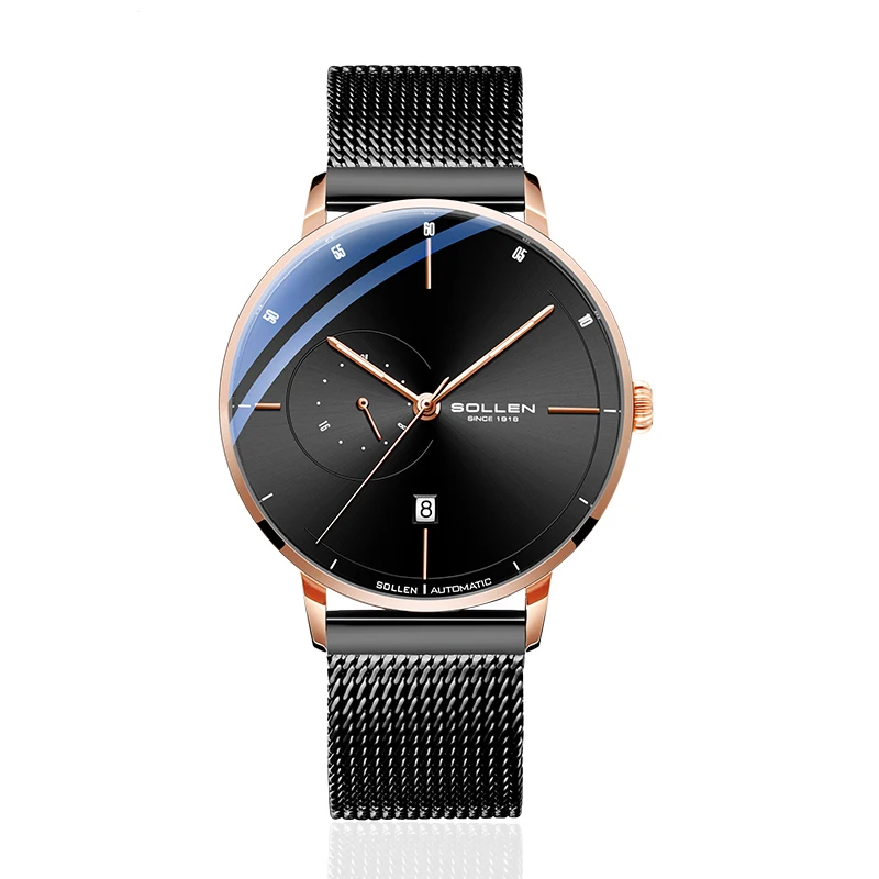 SOLLEN mechanical wrist watch custom men fashion watches men wholesale automatic watch factory price
SOLLEN mechanical wrist watch custom men fashion watches men wholesale automatic watch factory price