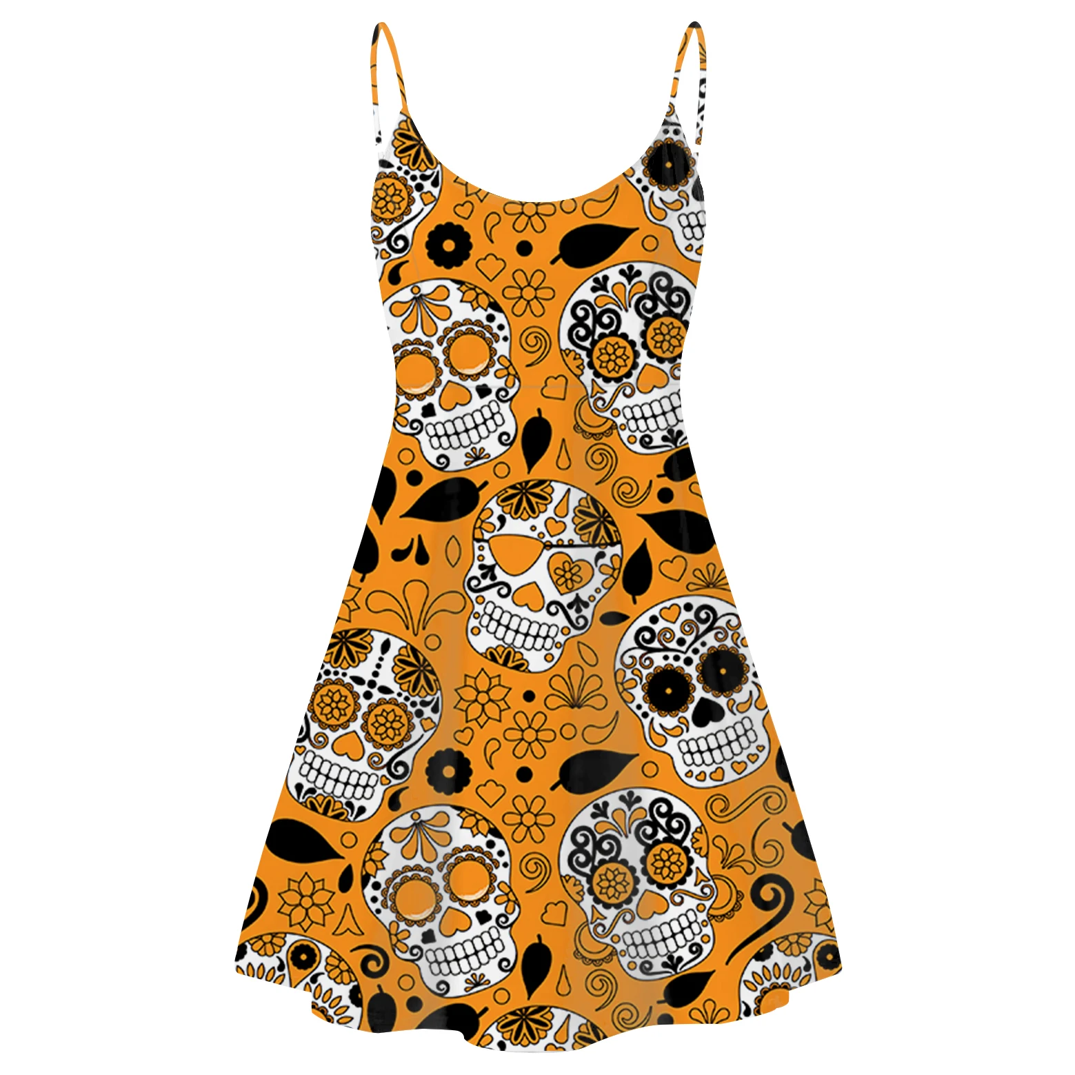 Women 3D Cool Flower Skull Pattern Spaghetti Strap Floral Dresses O Neck Mini Dress Fashion Casual Summer Dress, Customized color
Women 3D Cool Flower Skull Pattern Spaghetti Strap Floral Dresses O Neck Mini Dress Fashion Casual Summer Dress, Customized color