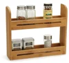 Hot selling Kitchen Bamboo Spice Rack / Spice Jars Holder/Wooden Shelf Herbs Organizer For Counter Top and Wall Mounted Use