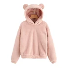 2020 Spring New Style Women Hooded Solid Teddy Sweatshirt Dress Women Hoodies