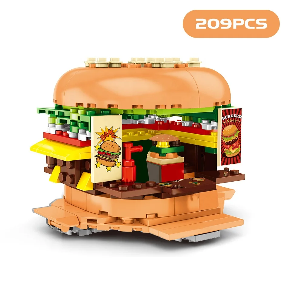 209PCS DIY Hamburger Shop Buildings Restaurant City Construction Architecture street view
209PCS DIY Hamburger Shop Buildings Restaurant City Construction Architecture street view