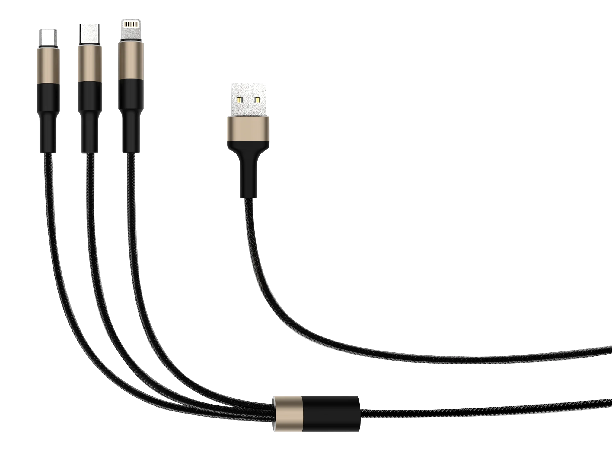 in 1 multi usb data cable with type c micro lightning connector