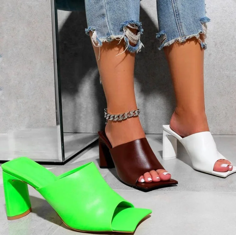 Solid Mirror Upper Single Band Open Square Toe Concise Women Sandals Summer Slip On Chunky Heel Slippers Sexy Green Slides Shoes, White,green
Solid Mirror Upper Single Band Open Square Toe Concise Women Sandals Summer Slip On Chunky Heel Slippers Sexy Green Slides Shoes, White,green