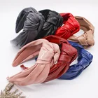 High Quality Fashion Headband Cross Knot Colorful Leather Headband for Women