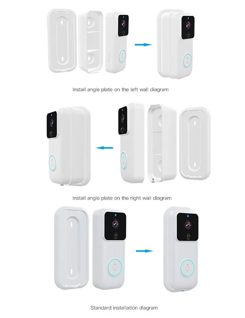 WiFi Video Doorbell 1080P Wireless Smart Door Bell Camera PIR Motion Detection  Night Vision