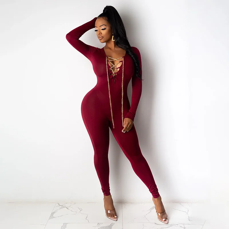 2020 new arrivals autumn design women chest tie simple full length casual jumpsuit for ladies
2020 new arrivals autumn design women chest tie simple full length casual jumpsuit for ladies