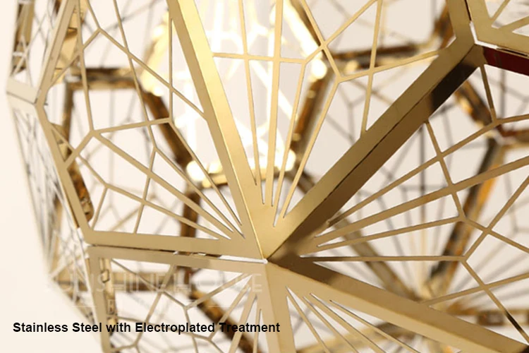 Modern Etch Web Stainless Steel Lampshade pendant light led Kitchen Home Decor Industrial Linghting pendant lamp