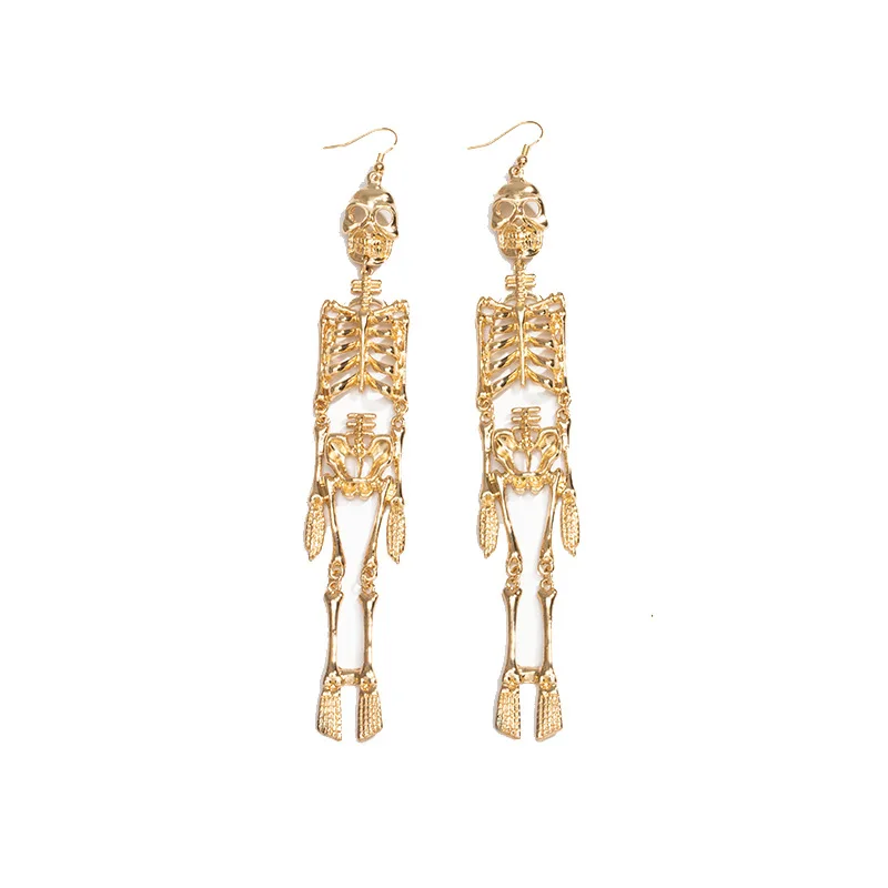 Women Creative 18K Gold Plated Punk 3D Skull Drop Earrings Gothic Halloween Skeleton Drop Earrings For Women
Women Creative 18K Gold Plated Punk 3D Skull Drop Earrings Gothic Halloween Skeleton Drop Earrings For Women