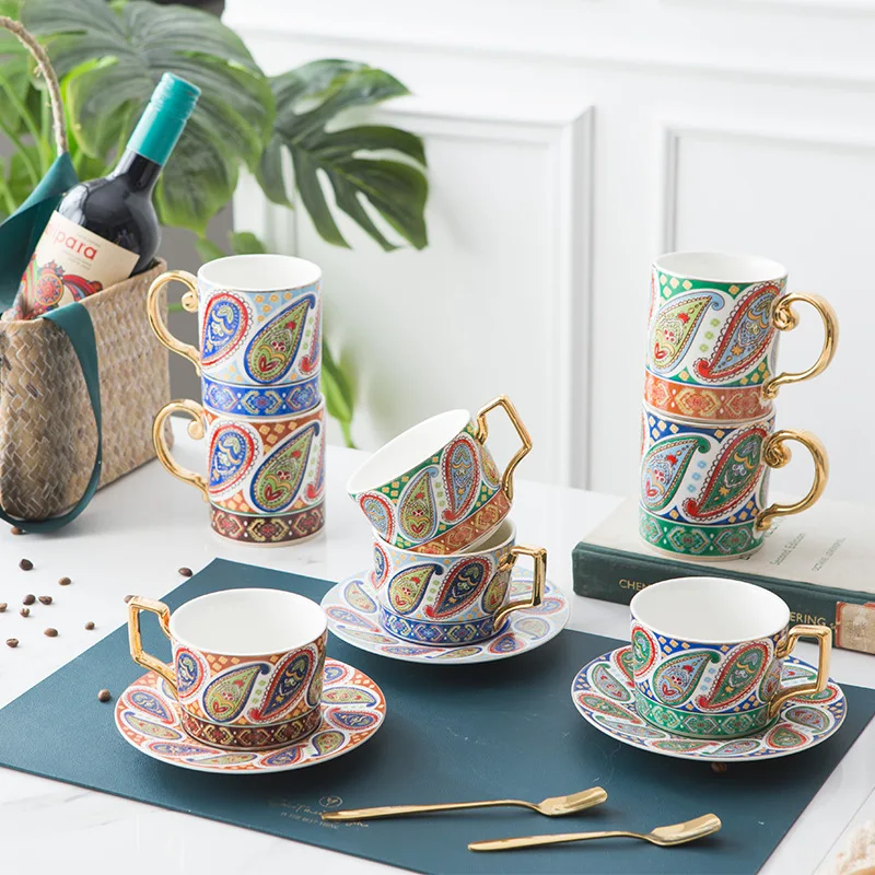 European style ceramic Mug coffee cup plate afternoon tea set household porcelain cup, As the picture
European style ceramic Mug coffee cup plate afternoon tea set household porcelain cup, As the picture