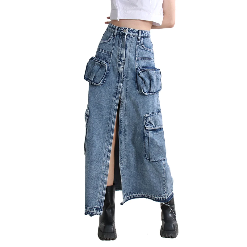 TWOTWINSTYLE Fashion New Solid Color High Waist Patchwork Button Long Women Denim Skirts
TWOTWINSTYLE Fashion New Solid Color High Waist Patchwork Button Long Women Denim Skirts