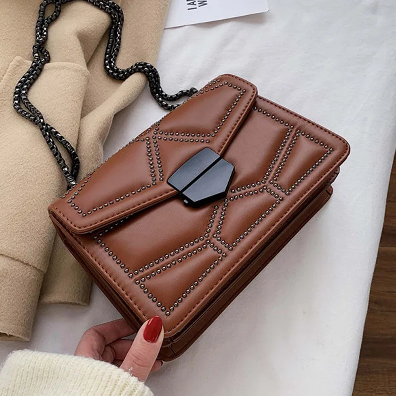 Rivet Chain Small Crossbody Bags For Women 2020 Shoulder Messenger Bag Lady Luxury Handbags
Rivet Chain Small Crossbody Bags For Women 2020 Shoulder Messenger Bag Lady Luxury Handbags