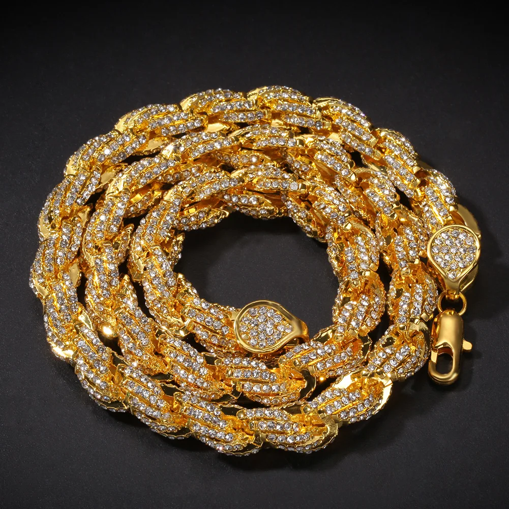 9mm Hip Hop Alloy Set Auger Gold Twist Chain Pendant Necklace Luxury Mens Chain Wholesale Necklace
9mm Hip Hop Alloy Set Auger Gold Twist Chain Pendant Necklace Luxury Mens Chain Wholesale Necklace
