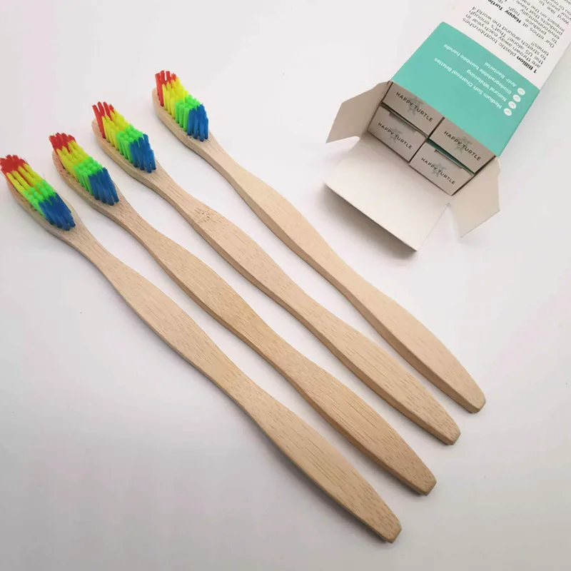Eco Friendly Rainbow Bristles Bamboo Toothbrush With Engraved Logo
Eco Friendly Rainbow Bristles Bamboo Toothbrush With Engraved Logo