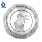 Metal Silver Plate Souvenir Plate Antique Silver 3d Norway Souvenir Metal Plate