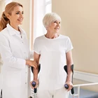 Foldable Crutches Medical Disabled Walking Crutch Old People