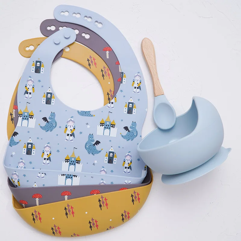 Hot Sale Printing Design Silicone Baby Bibs Collapsible Silicone Baby Bowl Portable Silicone Baby Spoon, Customized
Hot Sale Printing Design Silicone Baby Bibs Collapsible Silicone Baby Bowl Portable Silicone Baby Spoon, Customized