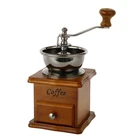 Portable Conical Burr Manual Coffee Grinder Commercial For Home Use wood coffee grinder