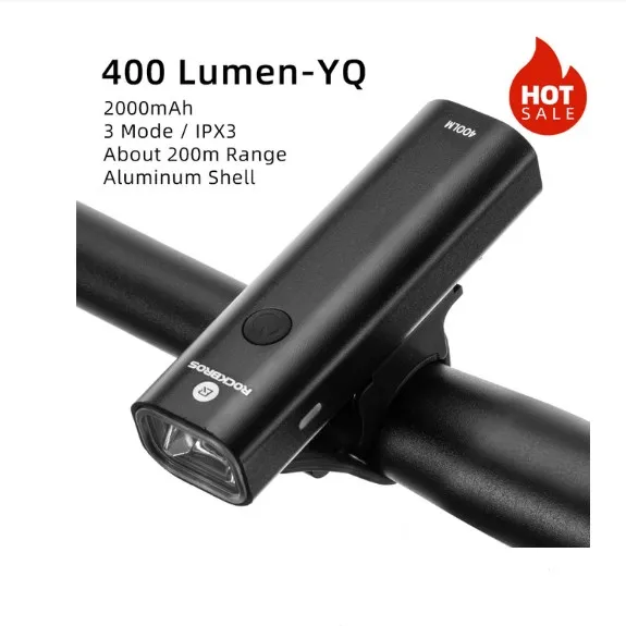 Rainproof Usb Rechargeable Bike Front Light 2000mAh MTB Front Headlight Lamp YQ-QD400LM, Black
Rainproof Usb Rechargeable Bike Front Light 2000mAh MTB Front Headlight Lamp YQ-QD400LM, Black