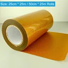 Factory wholesale 25cm x 25m golden glitter heat transfer vinyl rolls for clothing hats shoes