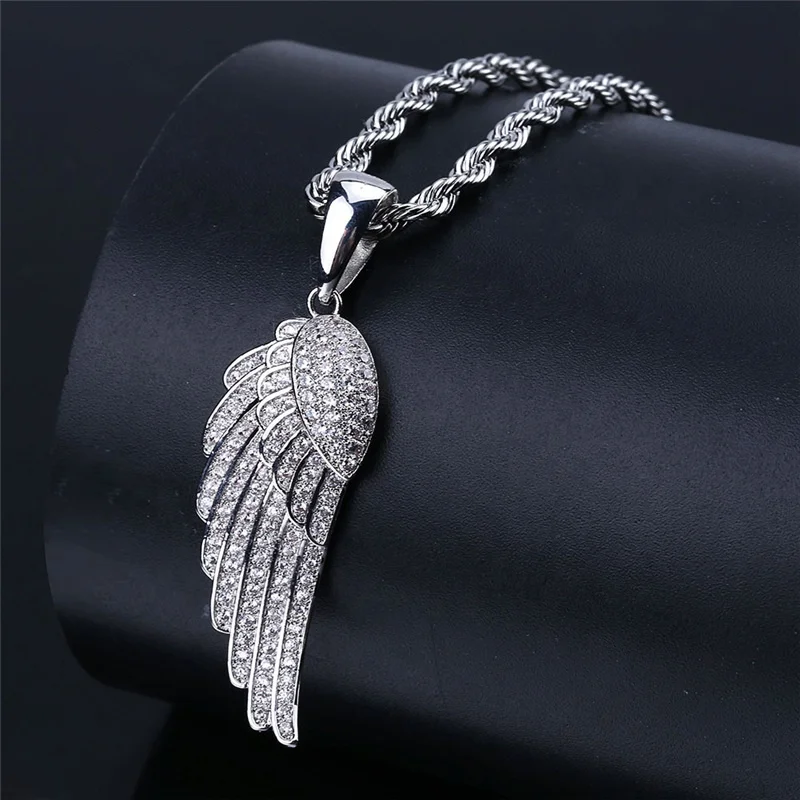 Fashion Jewelry Hip Hop Shining Zircon Angle Wing Feather Shape Statement Long Pendant Necklace For Women Men
Fashion Jewelry Hip Hop Shining Zircon Angle Wing Feather Shape Statement Long Pendant Necklace For Women Men