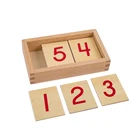 High quality wooden toys montessori mathematics number tiles cards for children