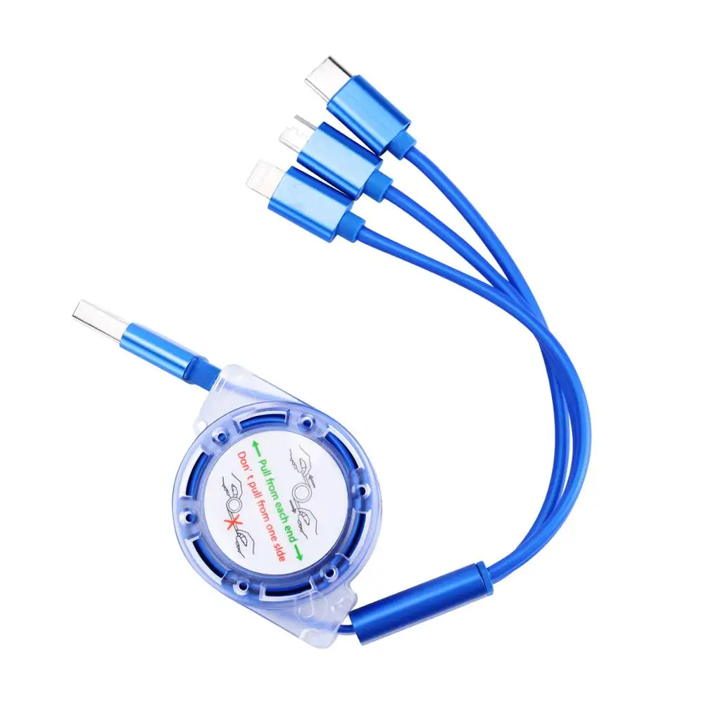 2019 New Design Factory Price 3 in 1 Multi Retract fast Charging Data Cable High Quality Adapter Cable For iPhone, type-C Use, Black\silver\blue\red\pink
2019 New Design Factory Price 3 in 1 Multi Retract fast Charging Data Cable High Quality Adapter Cable For iPhone, type-C Use, Black\silver\blue\red\pink